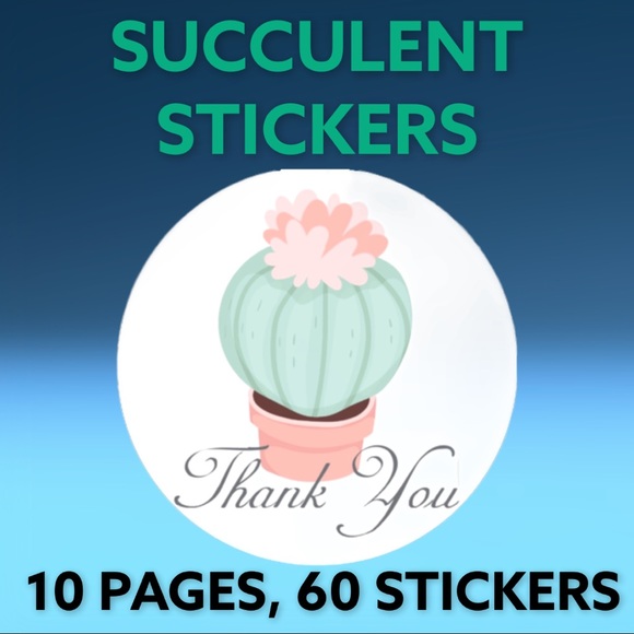 60 2.5” Succulent Stickers CLEARANCE - Picture 2 of 5